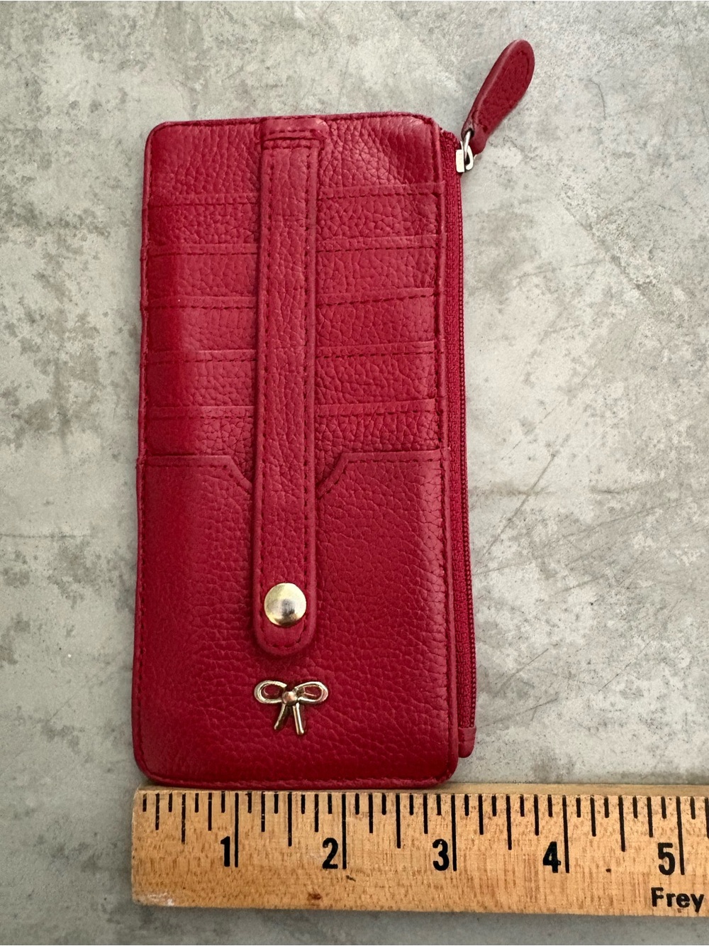 SafeKeeper GENUINE LEATHER Burgundy Red ID CREDIT CARD COIN PURSE SLIM WALLET - Picture 6 of 7